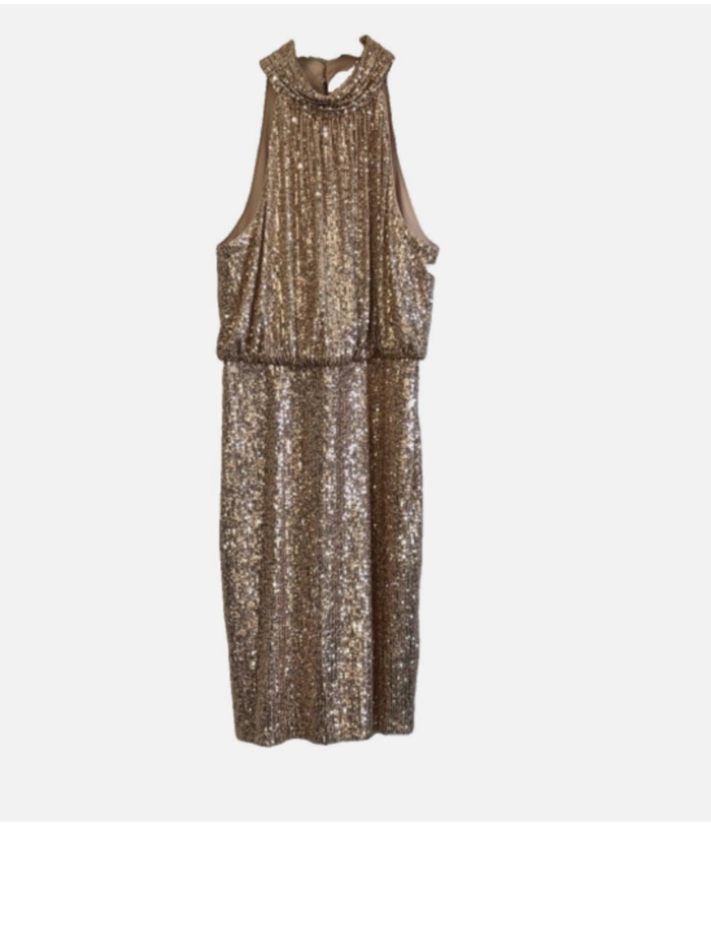 ELIZA J Halter Neck Sequin Sheath Dress Size: 10
